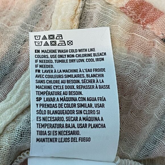 American Eagle Button Down Shirt Pastel Stripe Gauzy Knit Flutter Short Sleeve C - Picture 9 of 9